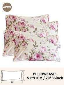1pc/2pcs/4pcs Floral Print Pillowcase, Breathable Soft Comfortable, Envelope Closure Suitable For Bedroom Sofa Home Decor, Retro Style Bedroom Living Room Home Decor, Pillow Insert Not Included, Suitable For All Seasons - Multicolor - View 15