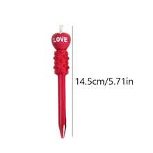 1支/3支/5支装卡通心形圆珠笔，带硅胶握柄的减压笔，返校及办公用品 - 紅色愛心 - 查看 7