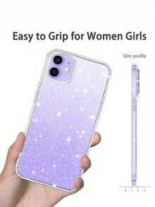 亮片钻石时尚闪亮手机壳，适用于 17、17 Pro、Pro Max、16、15、14、13、12、11 Pro Plus、X、Xs Max、Xr、7、8 及其他型号，耐用且引人注目的手机保护套 - 無色 - 查看 2