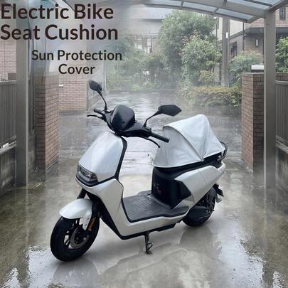 1pc All-Weather Motorcycle Seat Cover, Foldable Waterproof Dustproof UV Protection Cover, Suitable For Electric Bicycles And Mopeds
