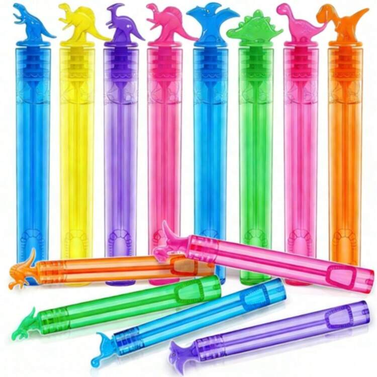 12/24 piezas Varitas de burbujas mini coloridas, sopladores de burbujas transparentes para exteriores, reuniones con amigos, suministros para fiestas, pequeños regalos (estilo y color aleatorios) (Botella vacía, sin solución de burbujas) - Multicolor - Añade 3