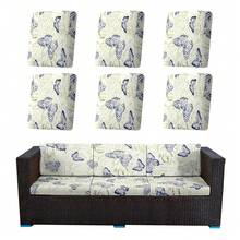6pcs Printed Stretch Sofa Cushion Covers, Outdoor Patio Seat Cushion Protectors, Suitable For Modern Daily Use Indoors And Outdoors - nhiều màu - Xem 12
