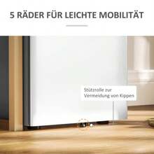 Mobile 3-Drawer Filing Cabinet, Lockable Office Cabinet With Hanging Filing System, Storage, Steel, 39 X 48 X 59 Cm, White And Grey - White - View 6