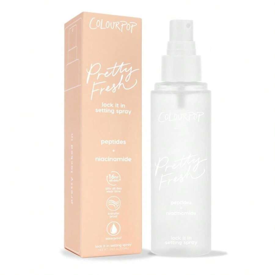 ColourPop Pretty Fresh Hydrating Setting Mist - Vegan Micro-Fine Makeup Finishing Spray With Hyaluronic Acid And Coconut Water For Dewy, Long-Lasting Wear - Lock It In (34 Fl Oz) - White - 查看 1