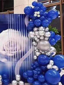 13/33/53/73 بالون معدني فضي، بأقطار 36/18/12/10/5 بوصة، لإكاليل البالونات أو القوس كديكور للزفاف أو عيد الميلاد أو الحفلات - فضي - مشاهدة 9