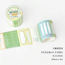 1 Cuộn băng dính ghi chú tối giản, dễ xé, màu trơn, thích hợp để trang trí album gia đình, sổ kế hoạch, nhật ký, quà tặng sáng tạo, thiết kế đục lỗ, giấy ghi chú nhỏ, nhãn dán đánh dấu. - 1 cuộn - Xem 14