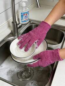 1/5/7 Pairs High-Quality Colorful Kitchen Dishwashing Gloves, Time-Saving & Effortless Cleaning, Anti-Slip , Multifunctional Gloves {Random Color - Multicolor - View 3