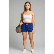 NASHLY Women Shorts - 藍色 - 查看 3
