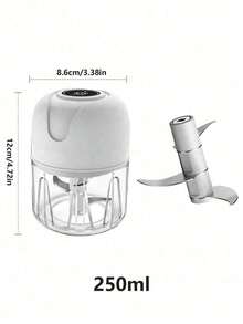 Cordless Mini Electric Onion Garlic Chopper, Multifunctional Vegetable Fruit Slicer Grinder Masher, USB Rechargeable Kitchen Blender, Seasoning Tool, Kitchen Gadget, Cooking Assistant - Multicolor - View 15