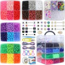 Euuztu Beads For Necklace Jewelry Making Hair Braiding,Bracelets Making Kits,Hair Bead,Bracelet Beads,Plastic Beads For Crafts Braids Girls (27 Color,6400PCS) - 27色(6400個) - 查看 2