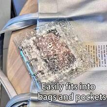 1pc Wavy Transparent Binder Photo Storage Book, Acrylic Clear File Folder, Durable Material, Loose-Leaf Binder Cover, Can Be Used As Notebook, Planner, Card Holder, Sticker Book, Photo Album, Stationery Can Be Given As A Gift For Girls - Clear - View 6