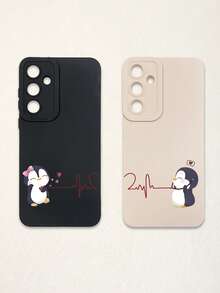 2个企鹅情人节图案相机镜头保护壳，兼容 17、Air、17 Pro、17 Pro Max、16 Pro Max、16 E、14/13、12、11 Pro Max、XS Max、X、XR、8、7、6S、Plus、Mini以及Galaxy A13 5G、S21 FE5G、A15、A21S、A34、A12、S21、S25，防震手机壳，适合作为生日礼物送给女朋友、男朋友或自用，国际版，非国内版。 - 彩色 - 查看 35