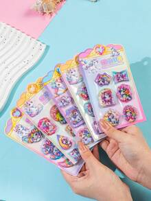 1pc 2026 New Cute Cartoon 3D Shaking Sticker | Phone Case Sticker/Notebook Sticker. Themes Include Unicorn, Lucky Unicorn And Adorable Animals. Suitable For DIY Decorative Crafts, DIY Glitter Stickers, DIY Phone Case Stickers And DIY Notebook Stickers. - Multicolor - View 4
