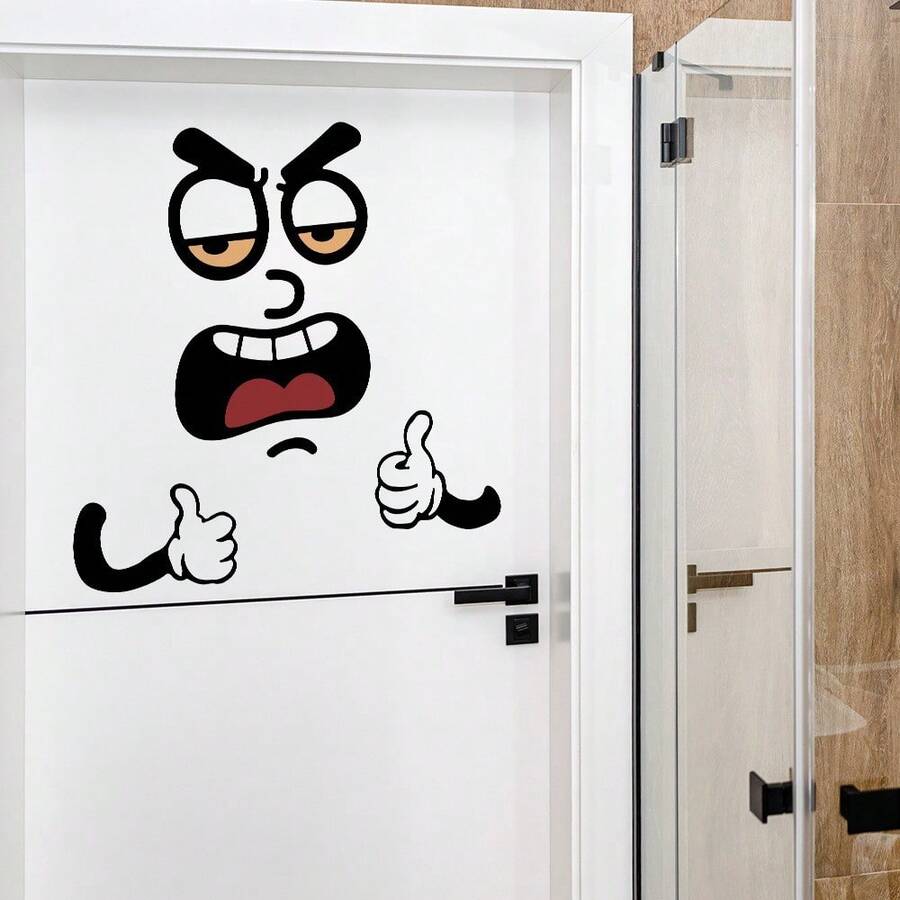 1pc Creative Cartoon Thumbs Up Expression Wall Sticker, Hand Gesture Decal, Self-Adhesive Removable, Suitable For Kitchen Cabinets And Dining Area, Simple Line Thumbs Up Design, Instant Peel And Stick PVC Material, Creates A Modern Positive Home Atmosphere, Fun Kitchen Gift Idea, Brings Joy To Home Chefs - Creative Thumbs-up - View 1