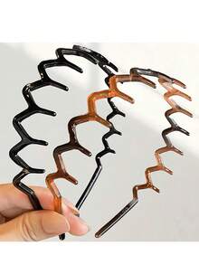 2pcs Women Simple Fashion Wavy Teeth Fixed Non-Slip Hair Hoop, Elegant Suitable For Makeup, Washing, Daily Wear Hair Clip (2/1pc) - A - View 4