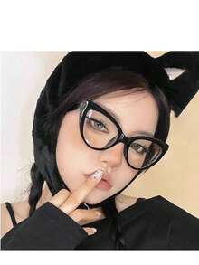 1副/3副装奢华复古时尚黑色/琥珀棕色/透明框女士猫眼眼镜，柔韧合金材质，视野清晰，防滑稳固，修饰脸型，百搭日常、街头、派对、工作、上学、素颜等各种场合，性价比超高的复古猫眼多功能时尚配饰，情人节/毕业典礼/母亲节的理想之选，素颜必备单品。 - 彩色 - 查看 10