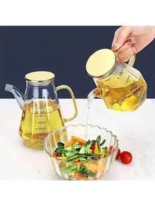 1 Chai dầu thủy tinh hình kim cương, Bình đựng dầu giấm nấu ăn nhà bếp có nắp bằng thép không gỉ - Nhiều màu - Xem 7