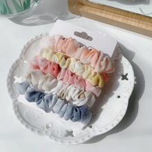 Bộ 6 dây buộc tóc bằng satin, dây buộc tóc nhiều kiểu dáng, đa năng. - Nhiều màu - Xem 9