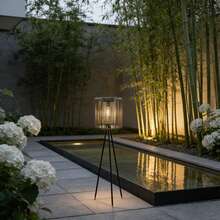 1 pieza Lámpara de pie solar de ratán nórdico | Lámpara solar inalámbrica | Iluminación decorativa para interiores/exteriores | Adecuada para el hogar, el jardín, la terraza | ¡Ideal para las noches de San Valentín, Ramadán y el Festival de Primavera! - Multicolor - Ver 3