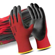 JOISIV PU Coated Work Gloves, Non-Slip Durable Gloves, Lightweight Breathable Knit, Suitable For Construction, Industrial, Warehousing, Gardening, Home Repair, Assembly And General Tasks, Unisex - 16 PCS - View 9