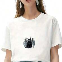 2pcs Angel Cat Heat Transfer Patches, Ironing And Washable, Suitable For T-Shirts, Jeans, Sweaters, Handbags, Pillows, Cushions - L+S - View 5