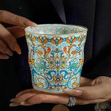 1pc Retro Pisces Glass Cup, Heat-Resistant Elegant Water Mug, High-End Latte Coffee Cup, Unique Home Use, Great Gift For Her - Multicolor - View 7