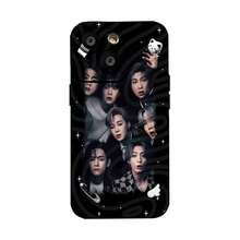 Fondo negro con los miembros de . Esta elegante funda para teléfono con temática de  es compatible con Samsung, Apple, VIVO, OPPO, , Transsion, ,  y Honor. Fabricada en silicona TPU, ofrece protección contra golpes y caídas, además de una sensación superior. Es un regalo ideal para familiares, amigos y seres queridos, y una opción perfecta para San Valentín y Año Nuevo. - Negro - Ver 2