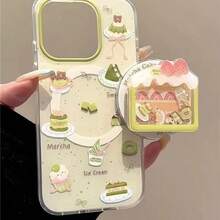 Giá đỡ điện thoại điều chỉnh được hình dâu tây, kiểu dáng đẩy kéo, hương vị bánh matcha dâu tây, có nam châm, gắn chắc chắn bằng MagSafe, giá đỡ để bàn di động, quà tặng mùa xuân. - Nhiều màu - Xem 3