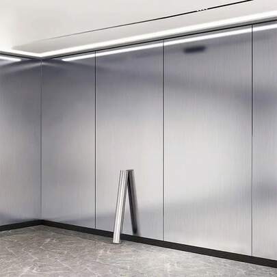 1 rulle realistisk rostfri silvermatt självhäftande dörrfilm, lämplig för skåp, handfat, hissar och kylskåp – vattentät, avtagbar heminredningsdekal, dörrklistermärke, för renoveringsändamål