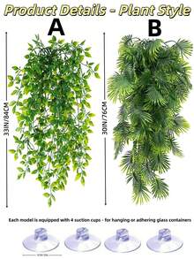 爬蟲類可攀爬藤蔓與人造植物，攀爬繩由手工編織降落傘繩製成，適用於蜥蜴、蛇、烏龜、青蛙與寄居蟹，可用於打造棲息地與隱蔽處 - 彩色 - 查看 2