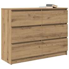 vidaXL Sideboard Artisan-Eiche 100x35x76 cm Holzwerkstoff - Gelb - Übersicht 4