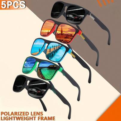 5 Pairs Unisex Square Glasses, Decorative Fashion Glasses Suitable For Daily Commute And Recreation, Great Gift For Family And Friends
