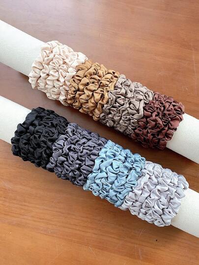 10/40pcs Muted Color Hair Scrunchies Set, High Elasticity No Hair Pulling, Essential For Daily Bun, Ponytail Hairstyles