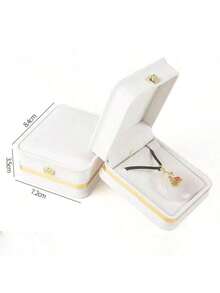 1 pieza Caja de anillo clásica premium, adecuada para empaquetar propuesta y anillos de compromiso como regalo - Blanco - Ver 3