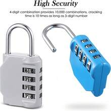 A Heavy-Duty Waterproof Metal Padlock With A 4-Digit Combination Lock - A Burglarproof Lock Suitable For Homes, Gyms, Lockers, Suitcases, Boats, And Cabinets - Easy-Use Key Lock (Padlock Only). - Multicolor - View 8