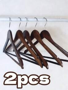 1件装木质衣架套装，360°旋转挂钩，防滑凹槽，纤薄节省空间设计，适用于衬衫、外套、连衣裙、裤子、大衣，可用于家庭衣柜、公寓、酒店、零售店收纳，是时尚爱好者的必备整理用品，衣物衣架 - 彩色 - 查看 15
