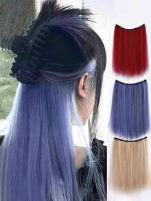 1pc Straight Hair Topper, Lightweight, Comfortable, Invisible, Seamless, Natural Hair Volume Increase, Clip-In Hair Extension, Hair Accessories For Women, Hair Piece, Head Accesssories - Multicolor - View 16