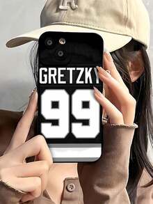 Camiseta Gretzky negra y blanca con el número noventa y nueve. Esta elegante funda es compatible con Samsung, Apple, VIVO, OPPO, , Transsion, ,  y Honor. Fabricada en silicona TPU, ofrece protección contra golpes y caídas, además de una sensación superior. Es un regalo ideal para familiares, amigos y seres queridos, y una opción perfecta para San Valentín y Año Nuevo. - Negro - Ver 1