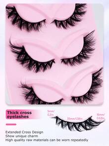 5 PairsOf Luxurious Fluffy False Eyelashes - Thick, Wispy, 3D Volume, Reusable, Soft, Lightweight, Faux Mink Strip Lashes For Dramatic Eye Makeup Look Strip Lashes, Lashes, Eyelashes, Fake Lashes - Criss Cross lashes - View 4