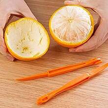 Orange Peeler Tools Citrus Peel Cutter Plastic Easy Fruit Vegetable Slicer Cutter Lemon Peelers Opener Remover Fruit Tools Kitchen Accessories Knife Kitchen Gadgets Strip Peeler Bar (2 Pack) - Bộ 2 cái - Xem 6