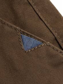 Boys' Letter Embroidery Casual Woven Pants - Coffee Brown - View 8