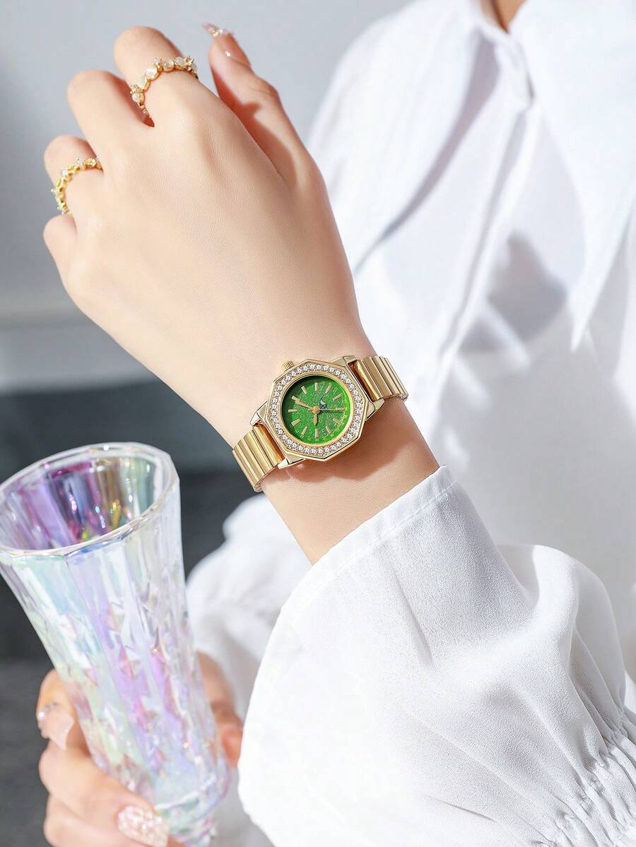 1款女士时尚腕表，复古奢华简约优雅轻便石英表，适合日常佩戴、生日礼物、派对、节日聚会，是送给自己或朋友的理想礼物。