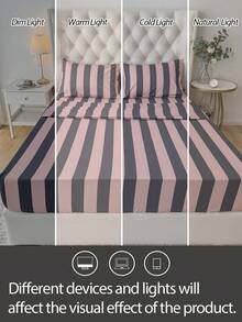 四件套床上用品，易于打理，柔软亲肤，包含1张床单、1张床笠、2个枕套，透气舒适，让睡眠更安稳，简约风格，是送给父母和朋友的绝佳礼物。 - 彩色 - 查看 5