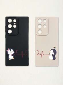 2个企鹅情人节图案相机镜头保护壳，兼容 17、Air、17 Pro、17 Pro Max、16 Pro Max、16 E、14/13、12、11 Pro Max、XS Max、X、XR、8、7、6S、Plus、Mini以及Galaxy A13 5G、S21 FE5G、A15、A21S、A34、A12、S21、S25，防震手机壳，适合作为生日礼物送给女朋友、男朋友或自用，国际版，非国内版。 - 彩色 - 查看 25