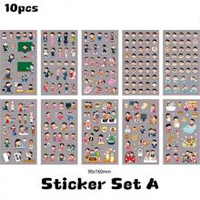 10pcs Japanese Cartoon Stickers, Emoticon Meme Characters For Scrapbooking, Journal Decoration, Die-Cut Design - Multicolor - View 16