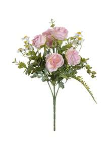 1 Peça Combinação de Flores Artificiais de Rosa e Hortênsia de 29 cm, Flores de Seda Falsa para DIY, Decoração de Casa, Casamento, Centro de Mesa, Jardim, Sala de Estar, Decoração de Quarto, Decoração de Quarto, Decoração de Ramos, Presente do Dia dos Namorados - Rosa chiclete - Visão 5
