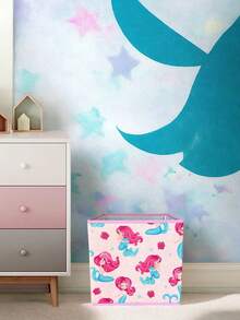 Mermaid Print Open-Purpose Cabinet Toy Organizer Storage Box 30x30x30 - Pink - View 2
