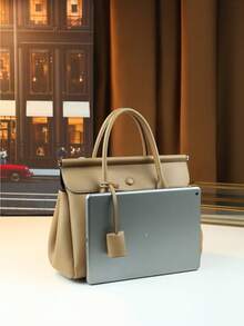 Fashionable Flip-Cover Retro Travel Large Capacity Women Handbag, High-Quality Soft Leather Tote Bag - Multicolor - View 7