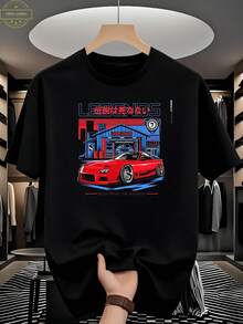 Legends Never Die TShirt For Car Enthusiasts Beast Inside The Machine - Outdoor Leisure, Pure Cotton Round Neck, Personalized T-Shirt - Soft & Breathable For Casual Wear - Casual Streetwear Style - Casual Wear - Black Round Neck D - 黑色7 - 查看 1