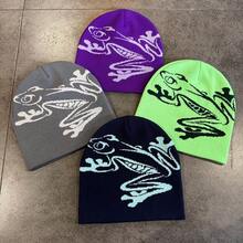 Casual Frog Knitted Hat European And American Street Jacquard Personality Pullover Beanie Export Wholesale - 綠色 - 查看 3